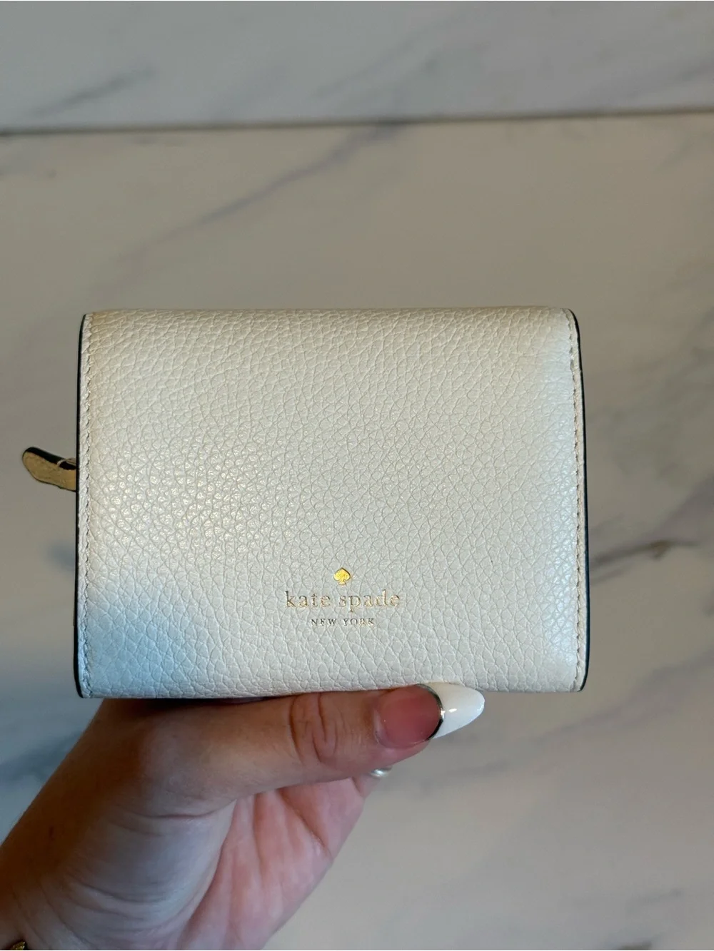 New Kate spade light pink pebbled leather wallet